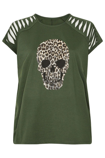 Totenkopf-Print T-Shirt