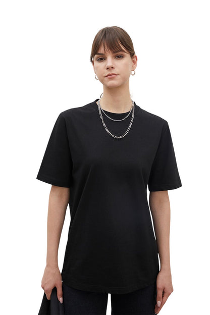 Kurzarm Baumwoll T-Shirt Schwarz