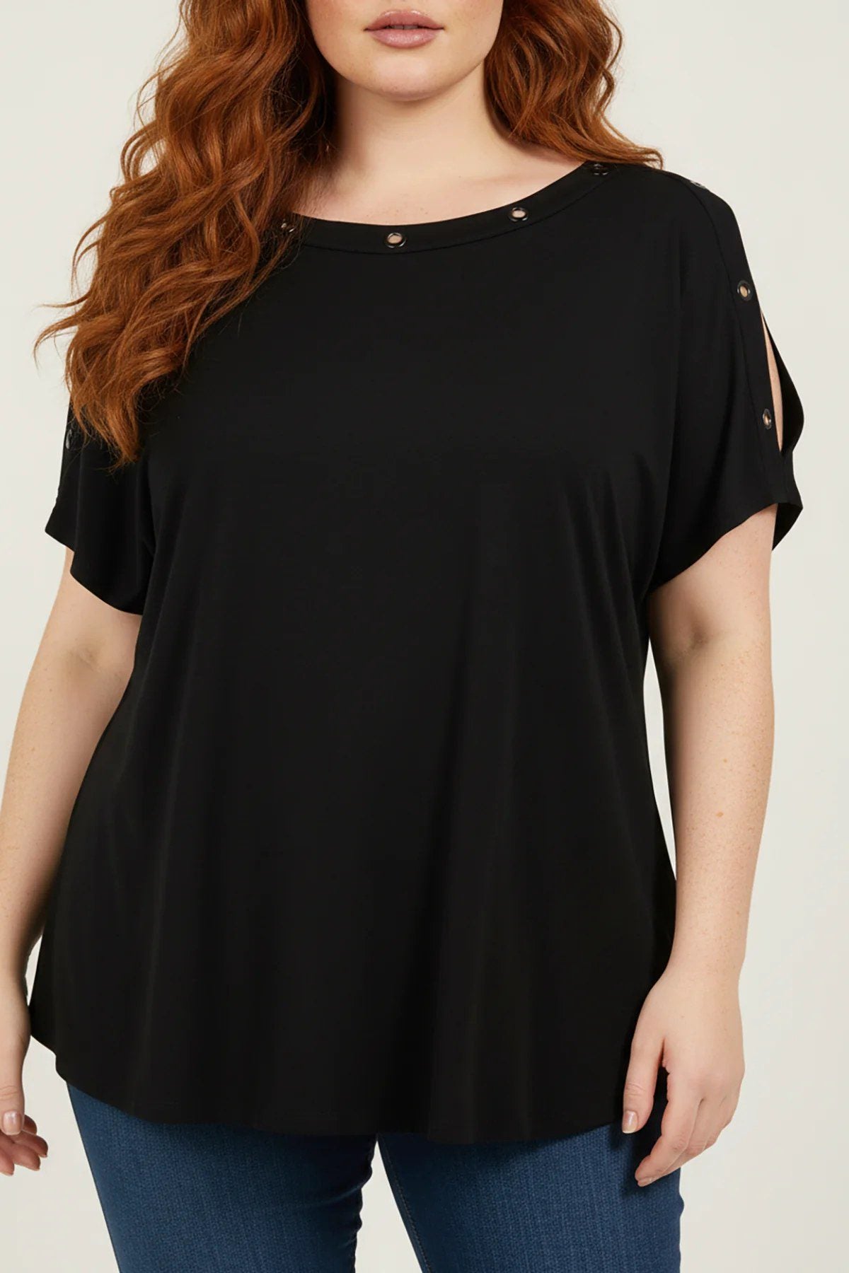 Bluse mit Ösen-Detail