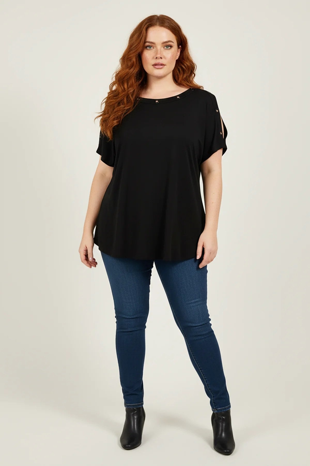 Bluse mit Ösen-Detail