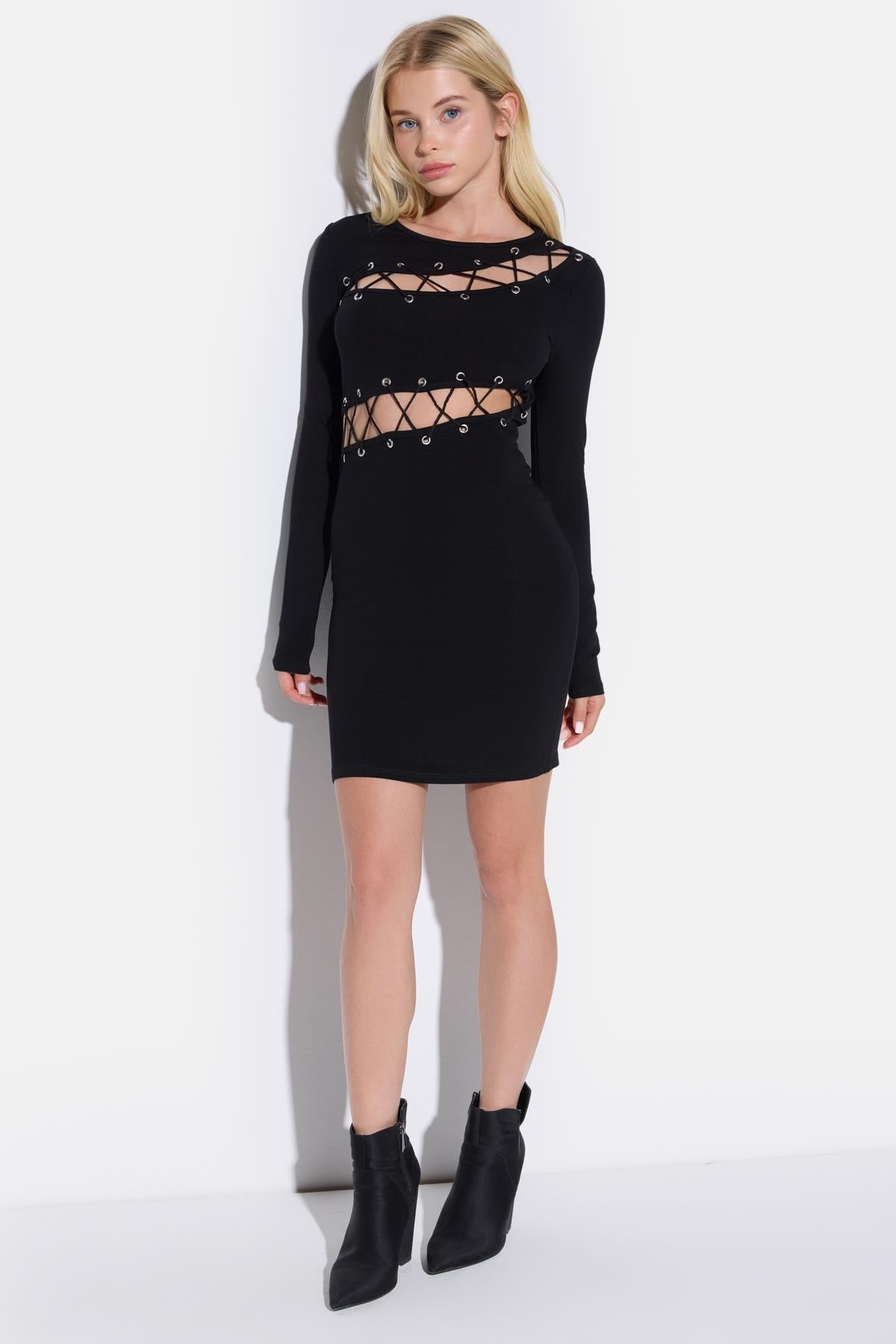 Langärmeliges Minikleid