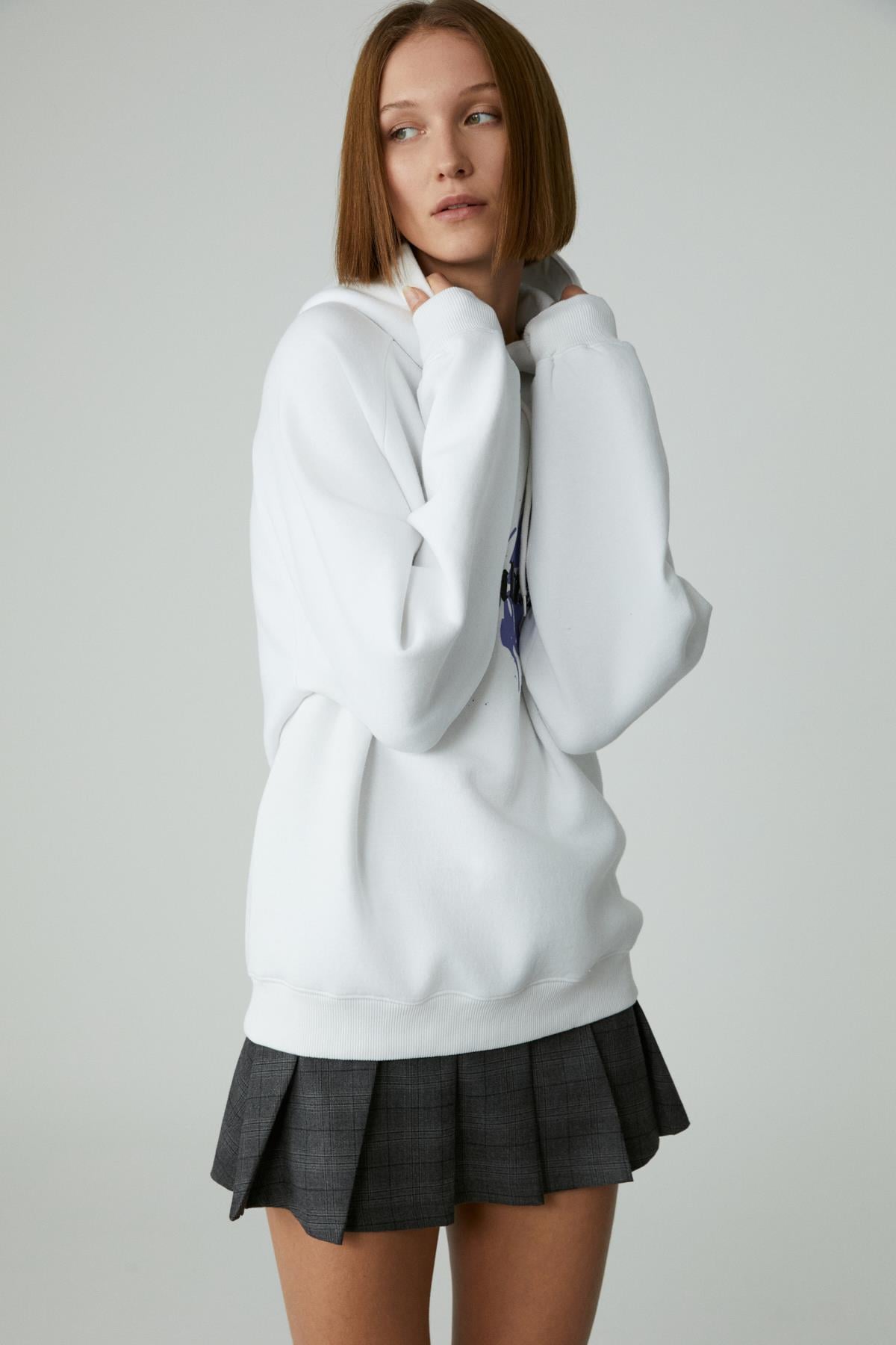 ETHIQUET LAMARI Oversize Hoodie Sweatshirt Weiß