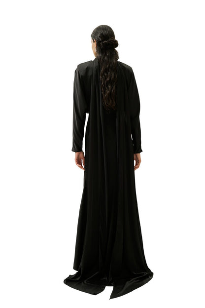 L'AMOUR VERZIERUNGENES ABENDKLEID, SCHWARZ