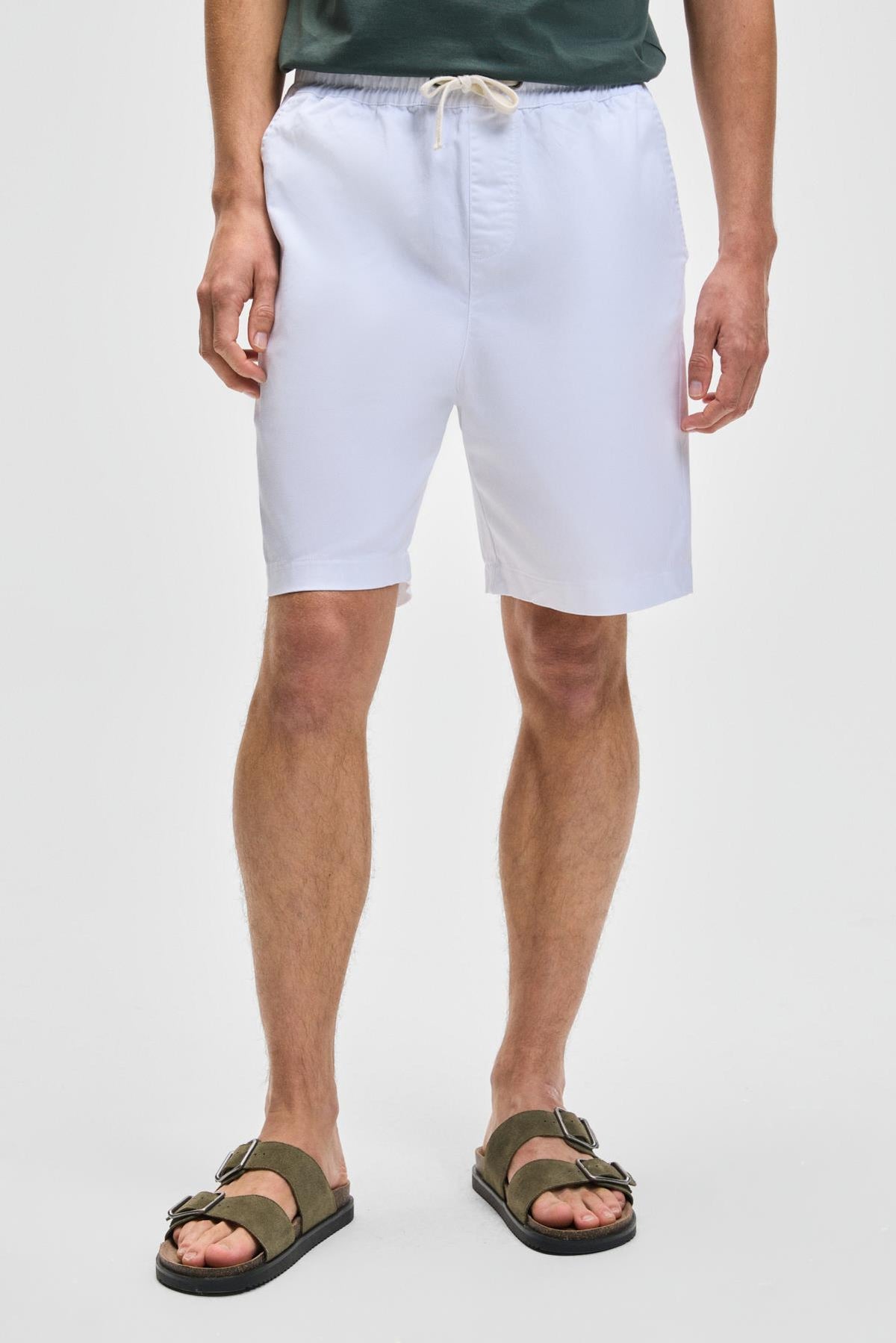 GRIMELANGE LASPER Herren Stretch Relaxed Shorts Weiß