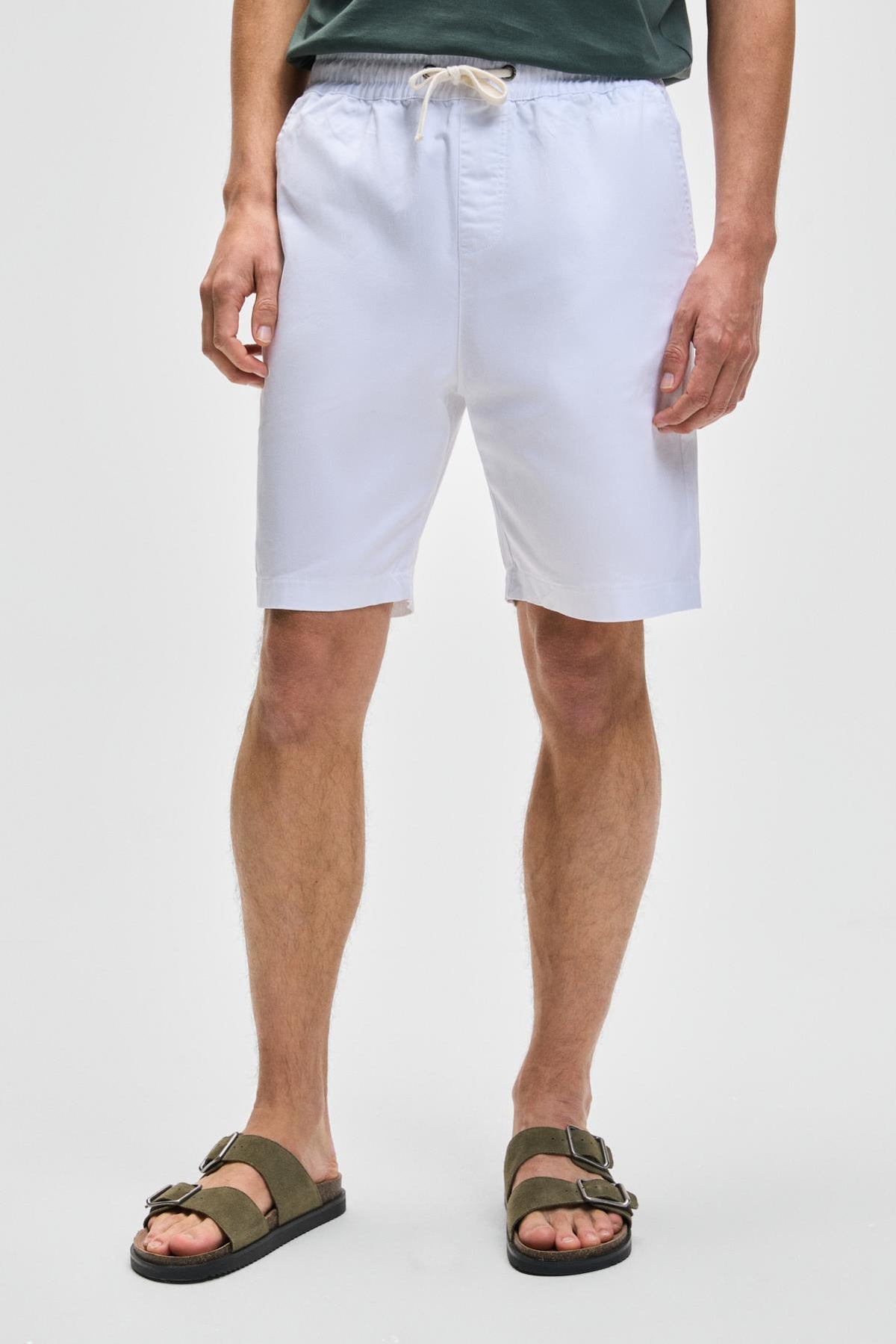 GRIMELANGE LASPER Herren Stretch Relaxed Shorts Weiß