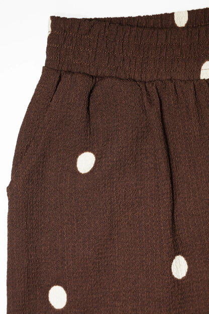 Strukturierte Weite Hose mit Gummibund