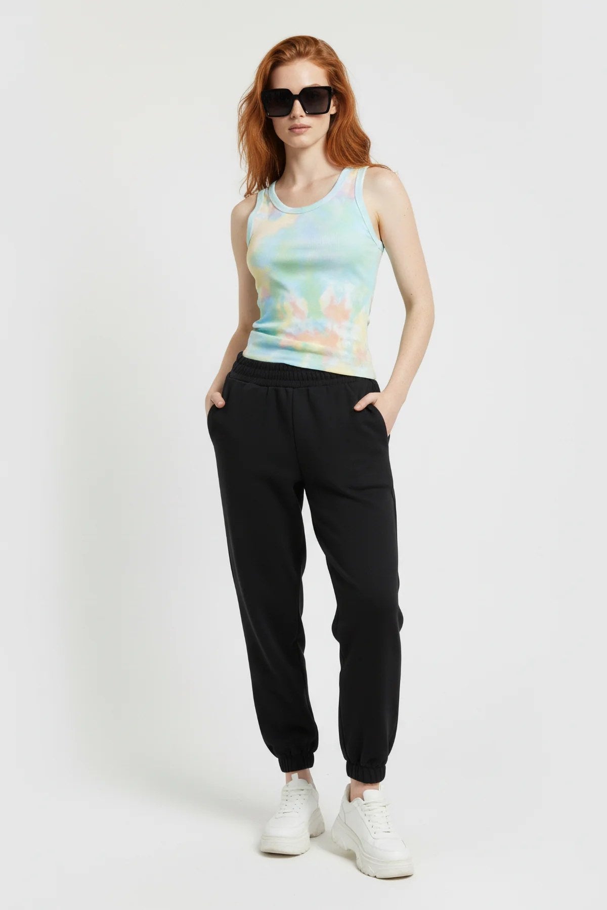 Elastische Jogginghose mit Bündchen
