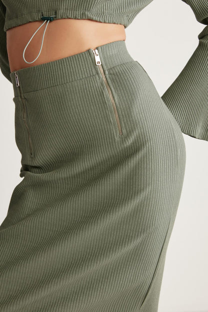 LAUREN Damen Slim Fit Midirock