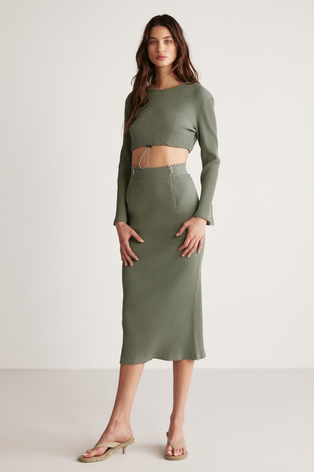 LAUREN Damen Slim Fit Midirock
