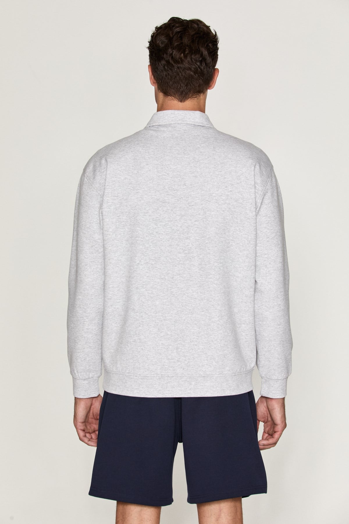 GRIMELANGE LAURENT Herren Sweatshirt mit Halbzip Graue Melange