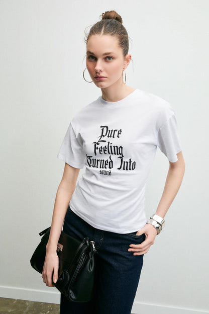 Damen 100% Baumwoll-T-Shirt Druck