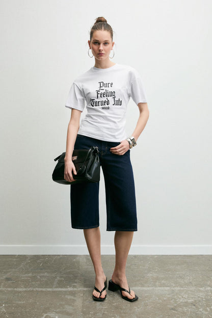 Damen 100% Baumwoll-T-Shirt Druck