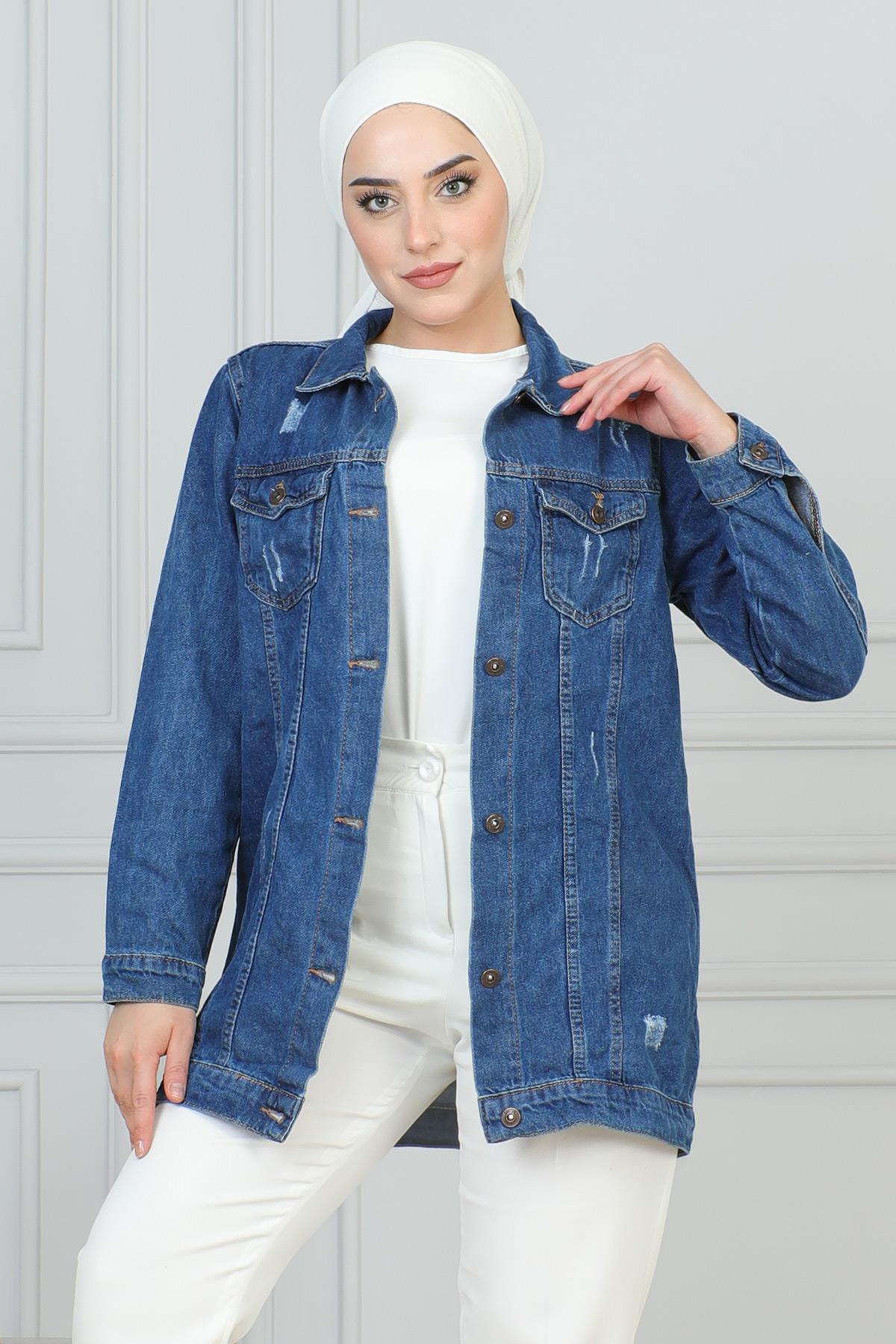 Laser-Detail-Jeansjacke