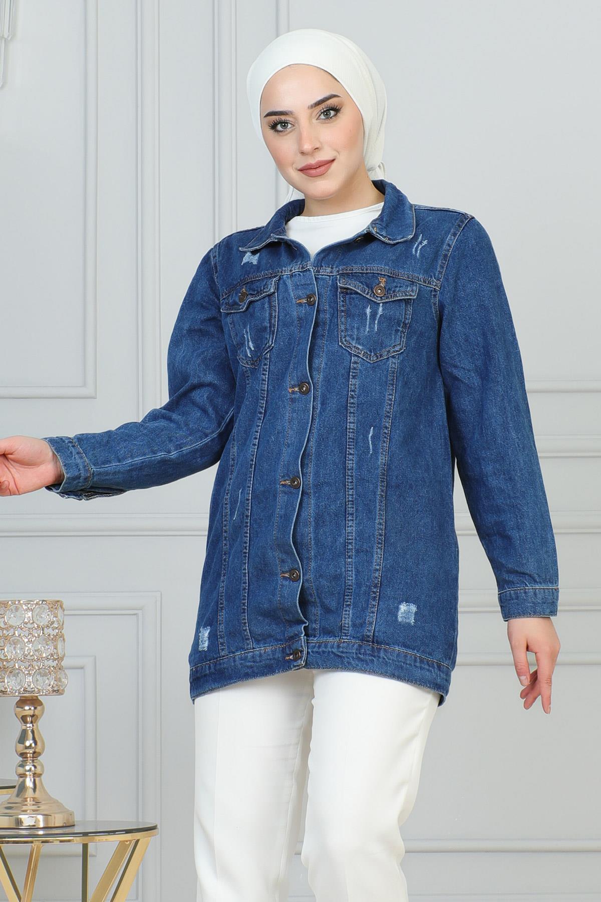 Laser-Detail-Jeansjacke