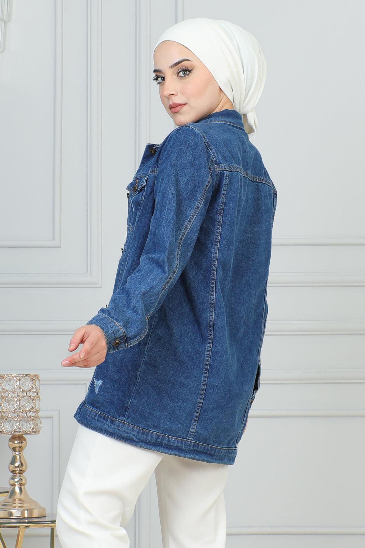 Laser-Detail-Jeansjacke
