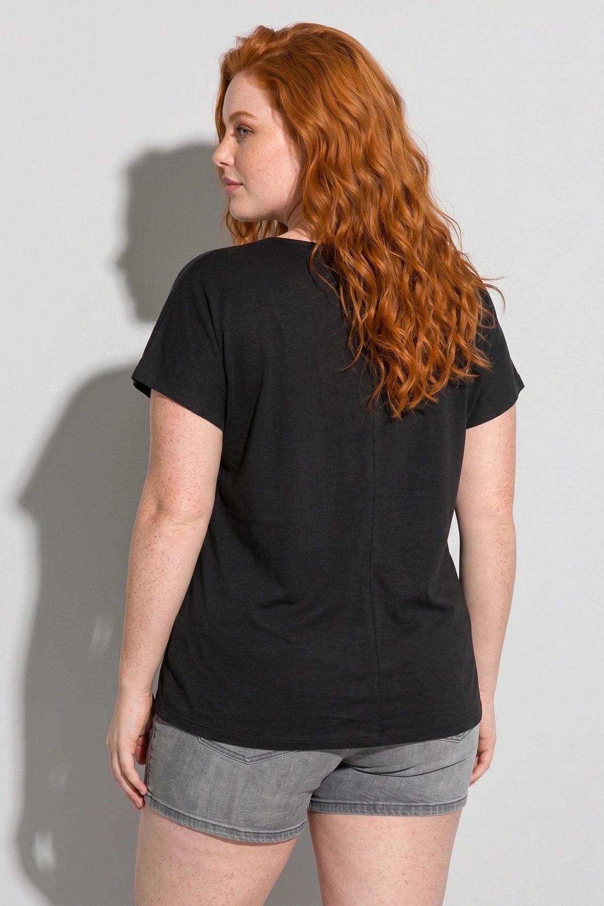 Laser-Cut Bedrucktes Baumwoll-T-Shirt