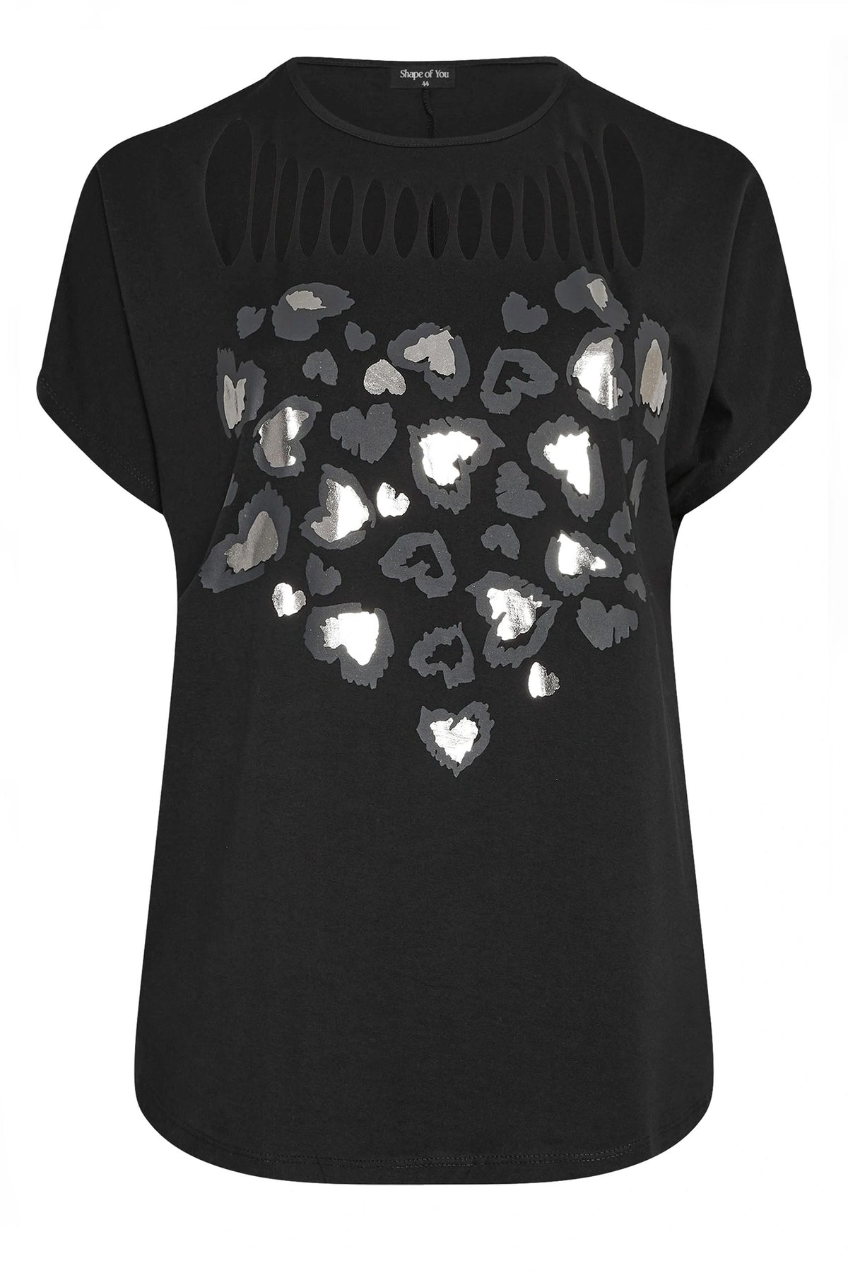 Laser-Cut Bedrucktes Baumwoll-T-Shirt