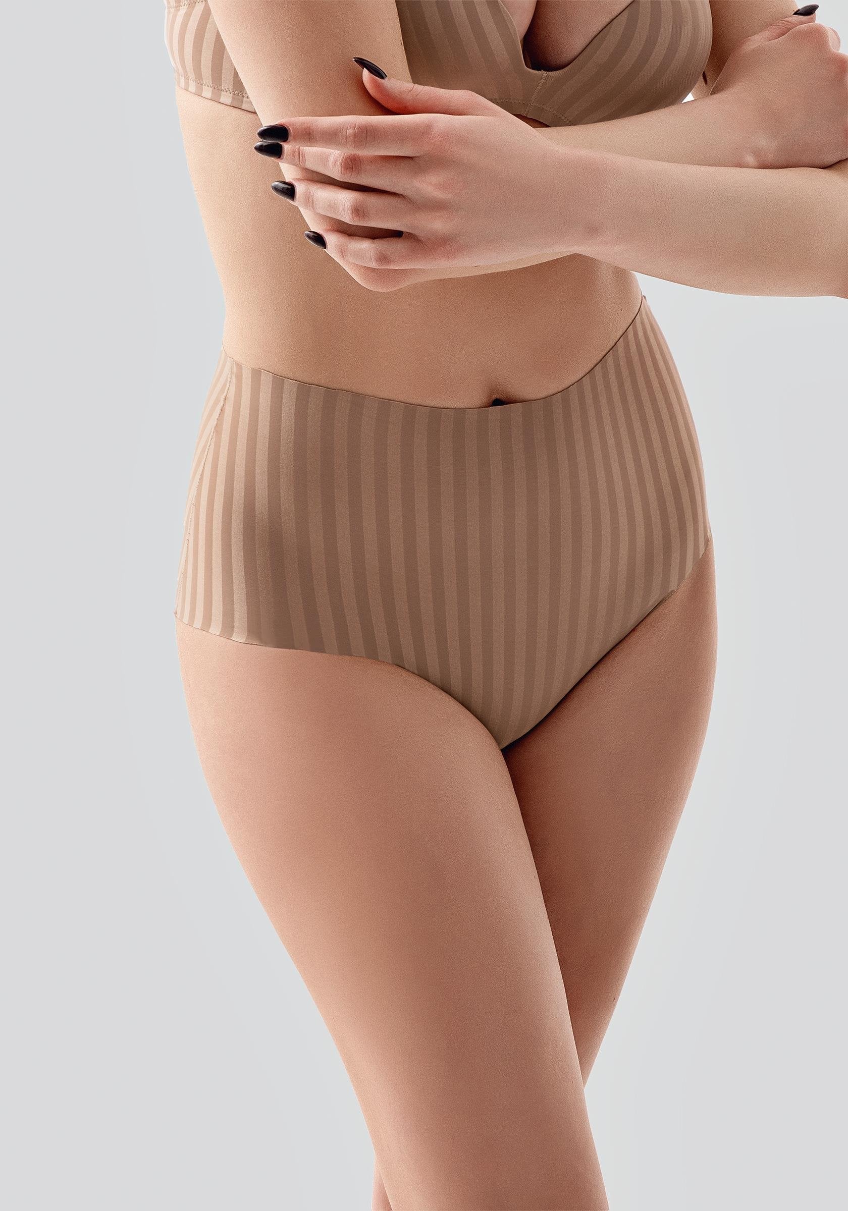 Laser Cut Hohe Taille Slip C19211 Cappuccino