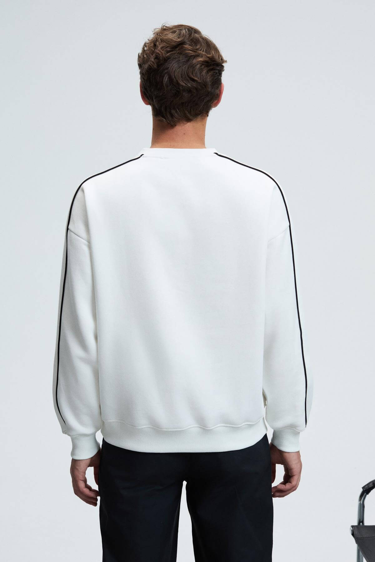 GRIMELANGE Herren Oversized Sweatshirt Ecru