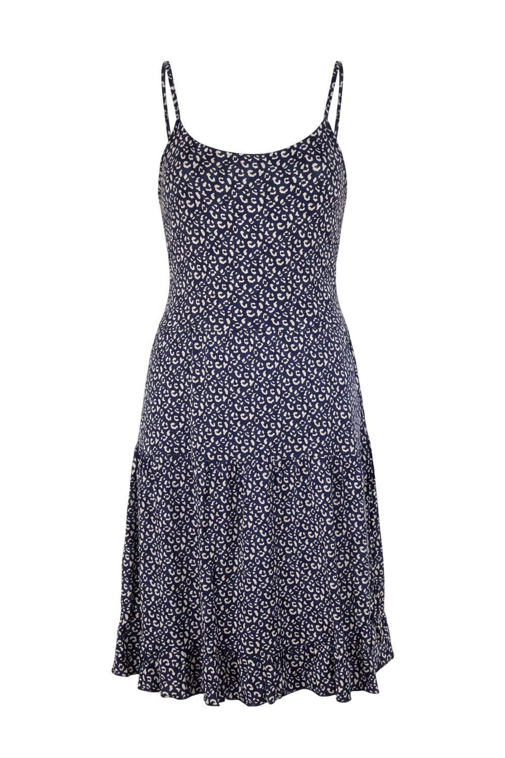 Leopardenmuster Midi Kleid mit Rückenausschnitt