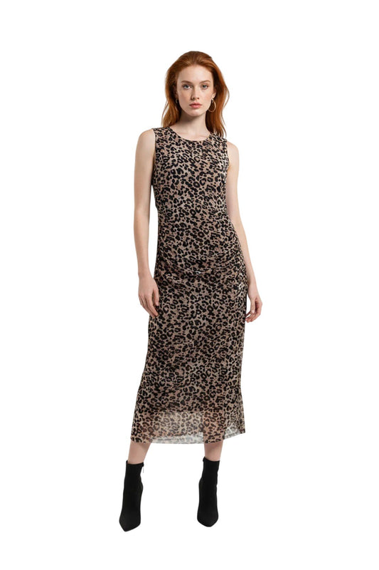 Langes Kleid mit Leopardenmuster