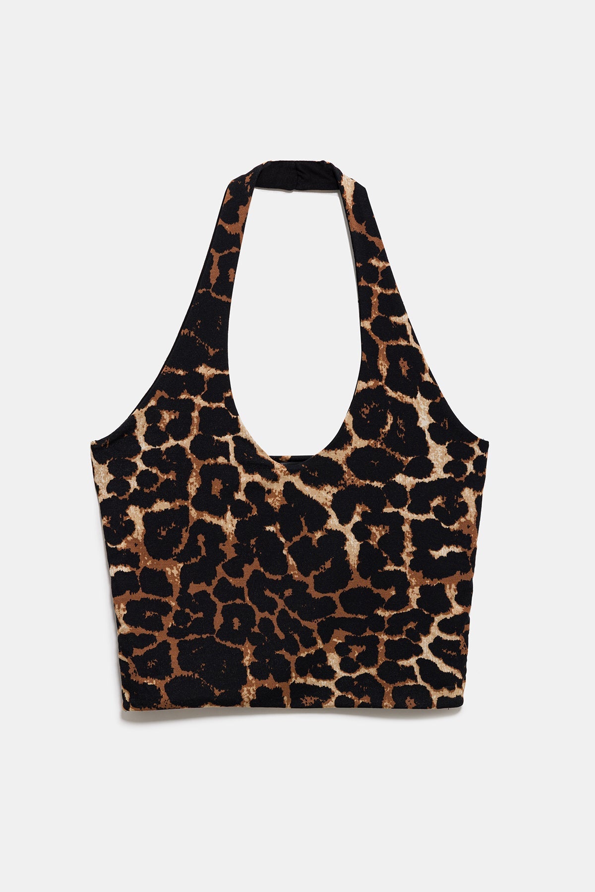 Leopardenmuster-Crop-Bluse