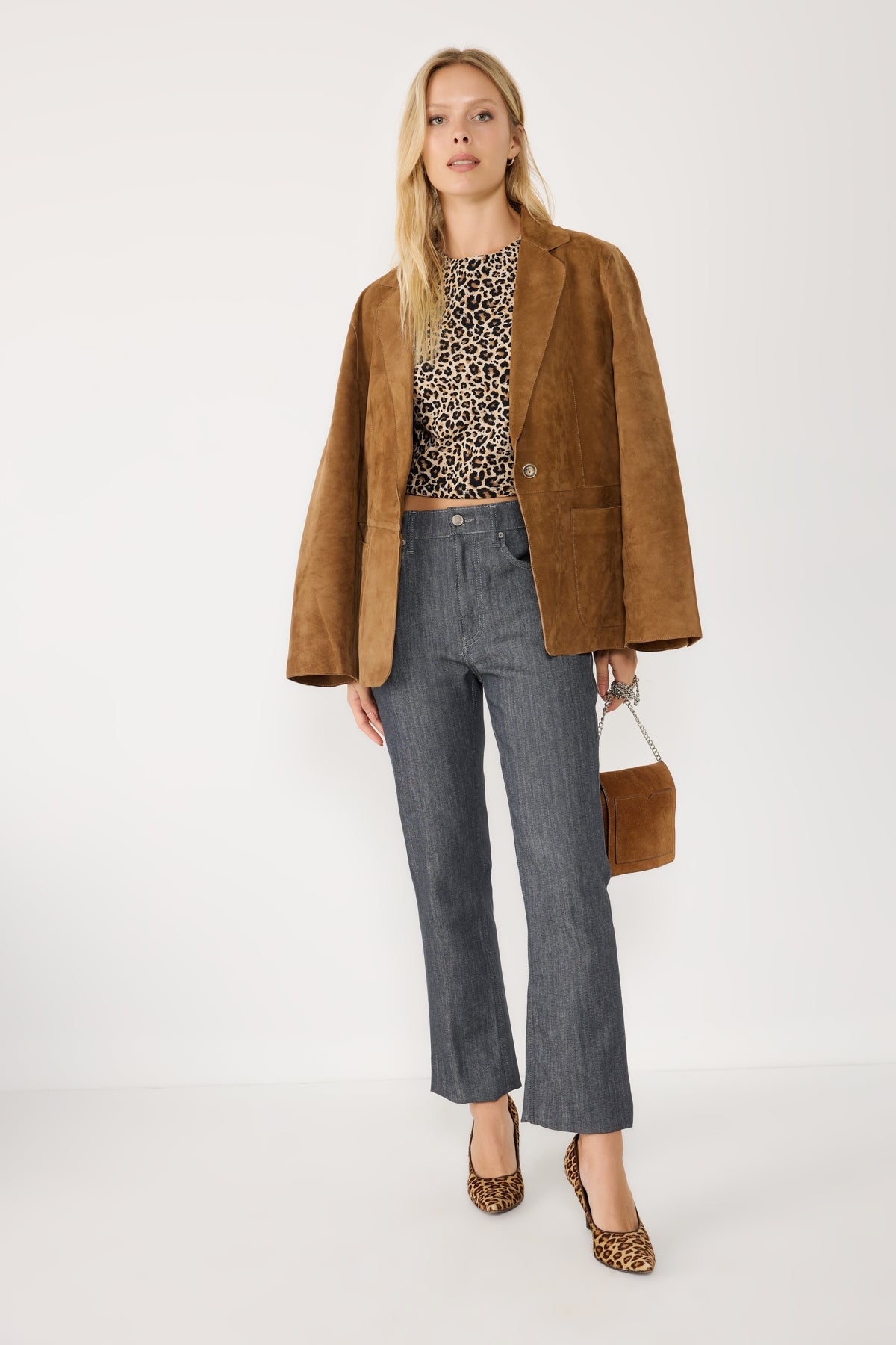 Kurzarm-T-Shirt mit Leopardenmuster