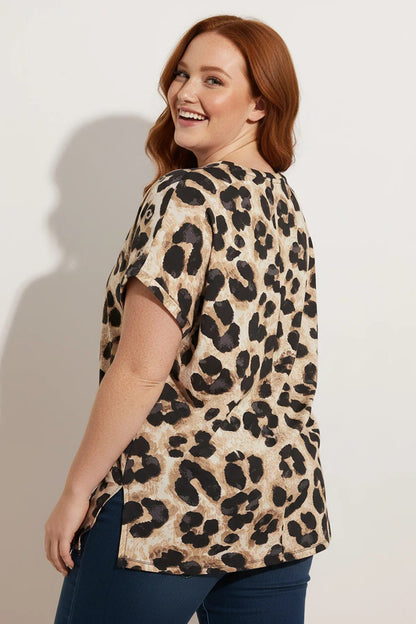 T-shirt mit Leopardenmuster