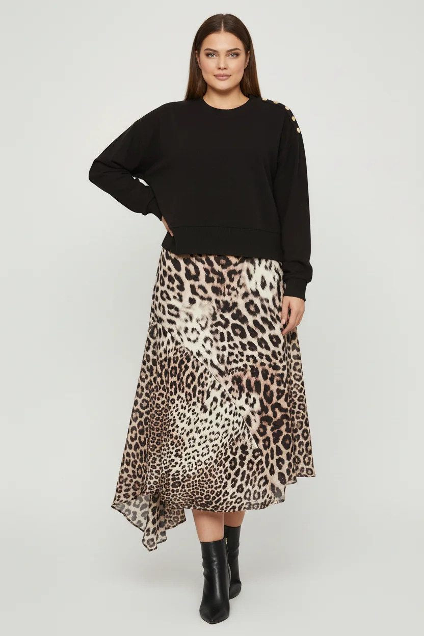 Midikleid mit Leopardenmuster