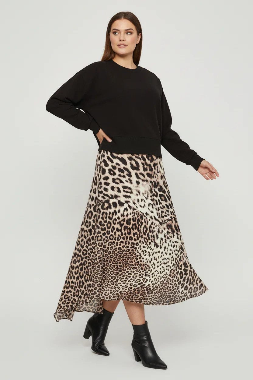 Midikleid mit Leopardenmuster