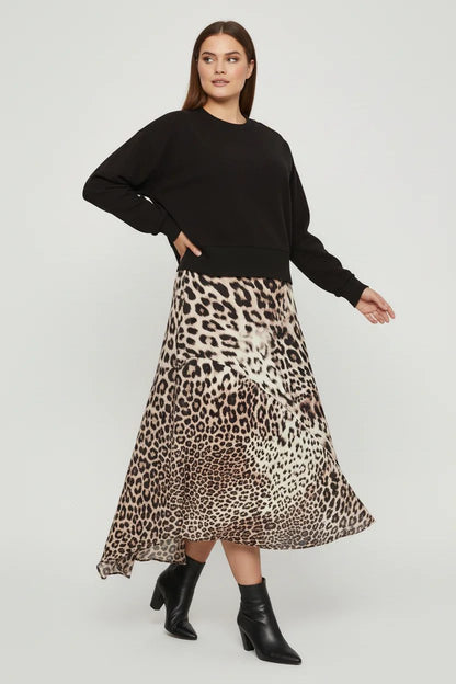 Midikleid mit Leopardenmuster