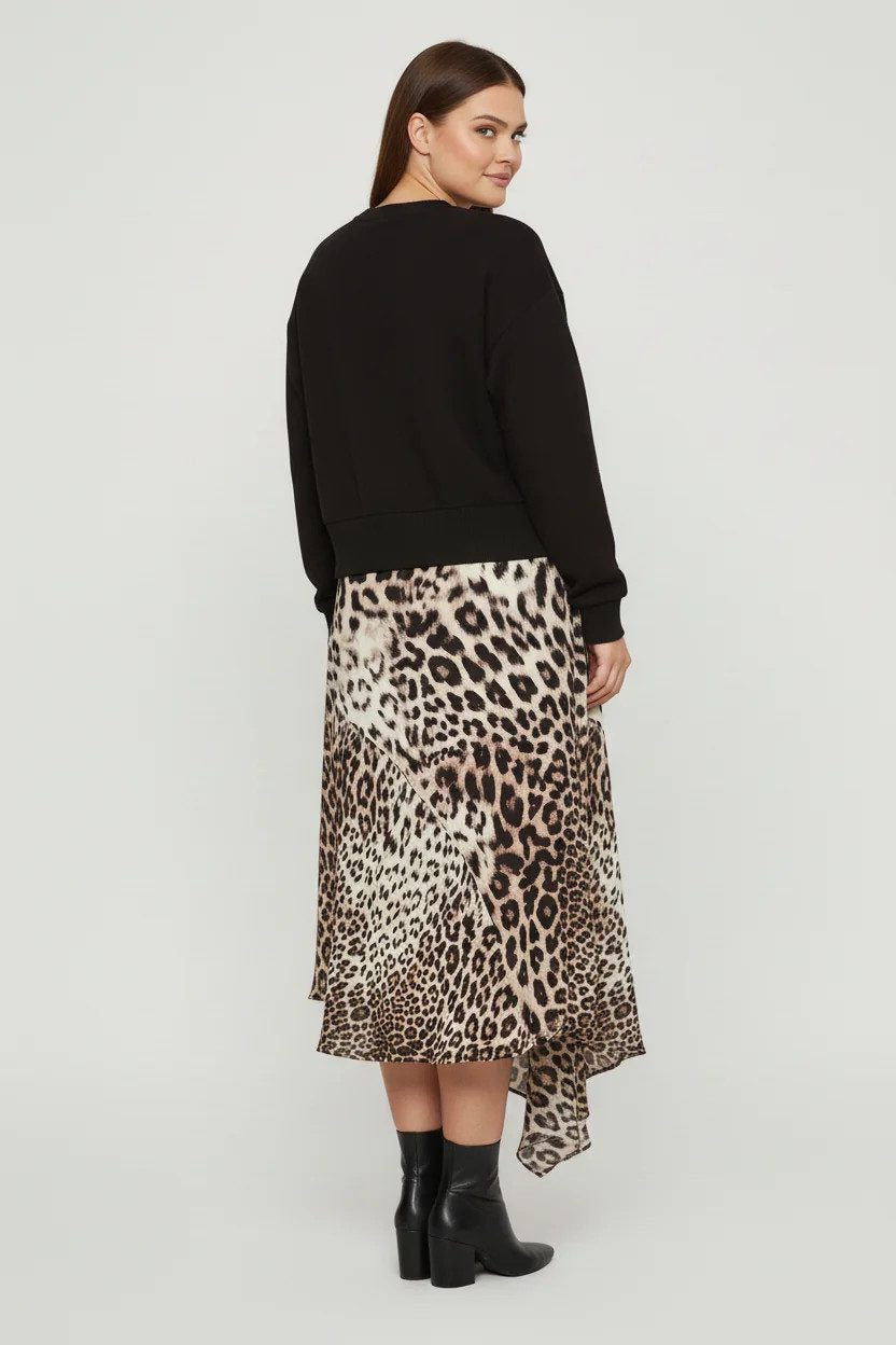 Midikleid mit Leopardenmuster