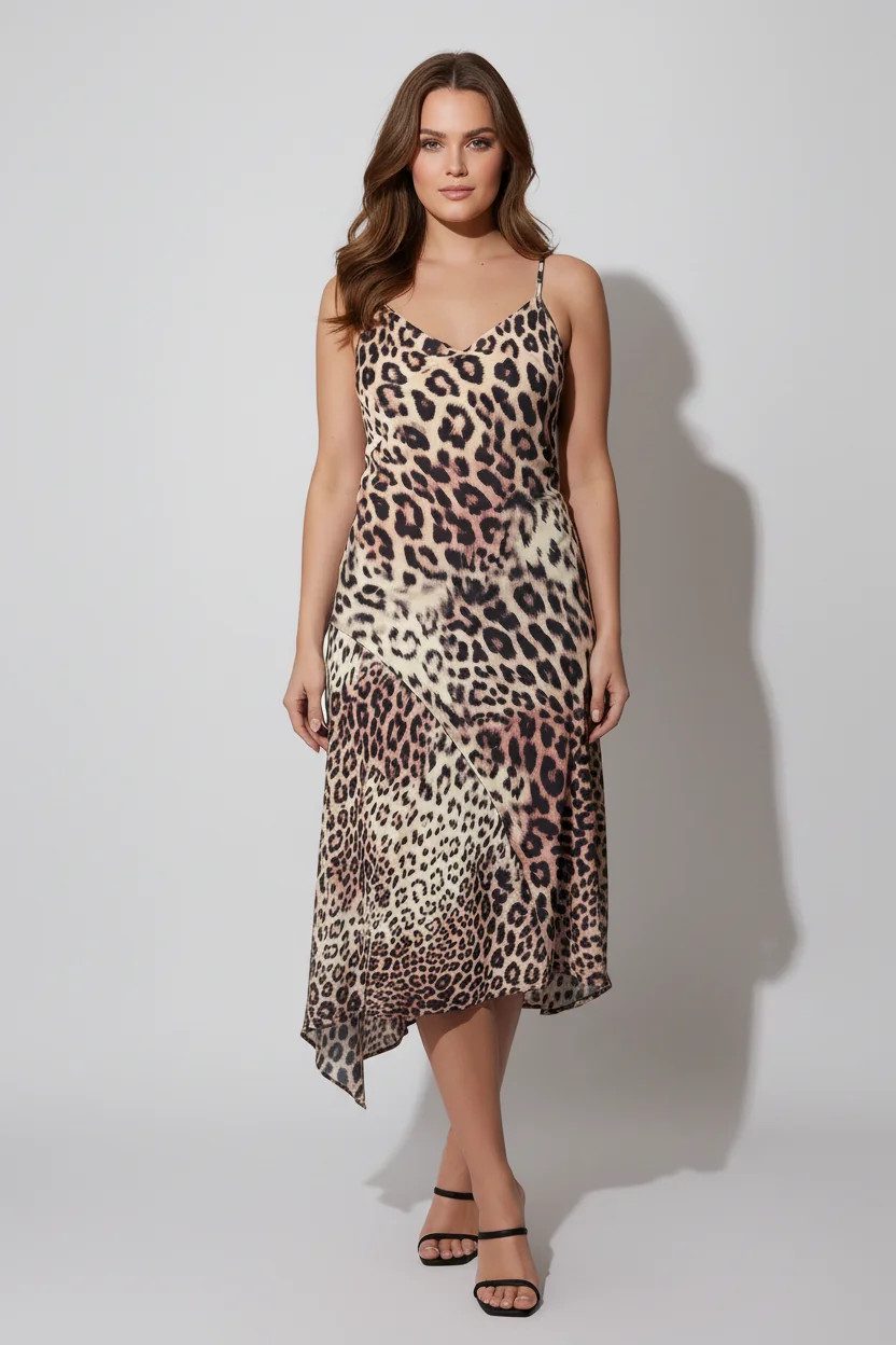 Midikleid mit Leopardenmuster