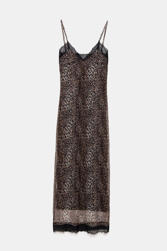 Midikleid mit Leopardenmuster