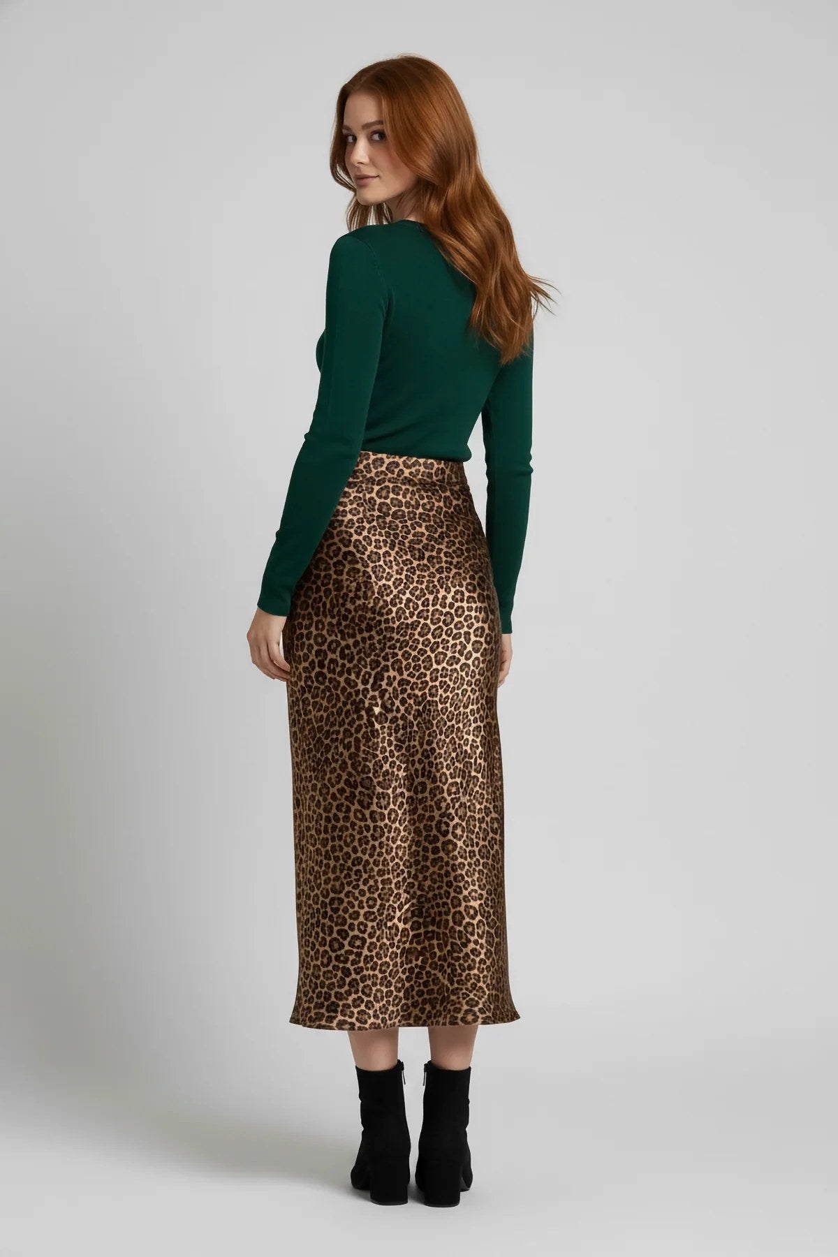 Leopardenmuster Midi-Rock