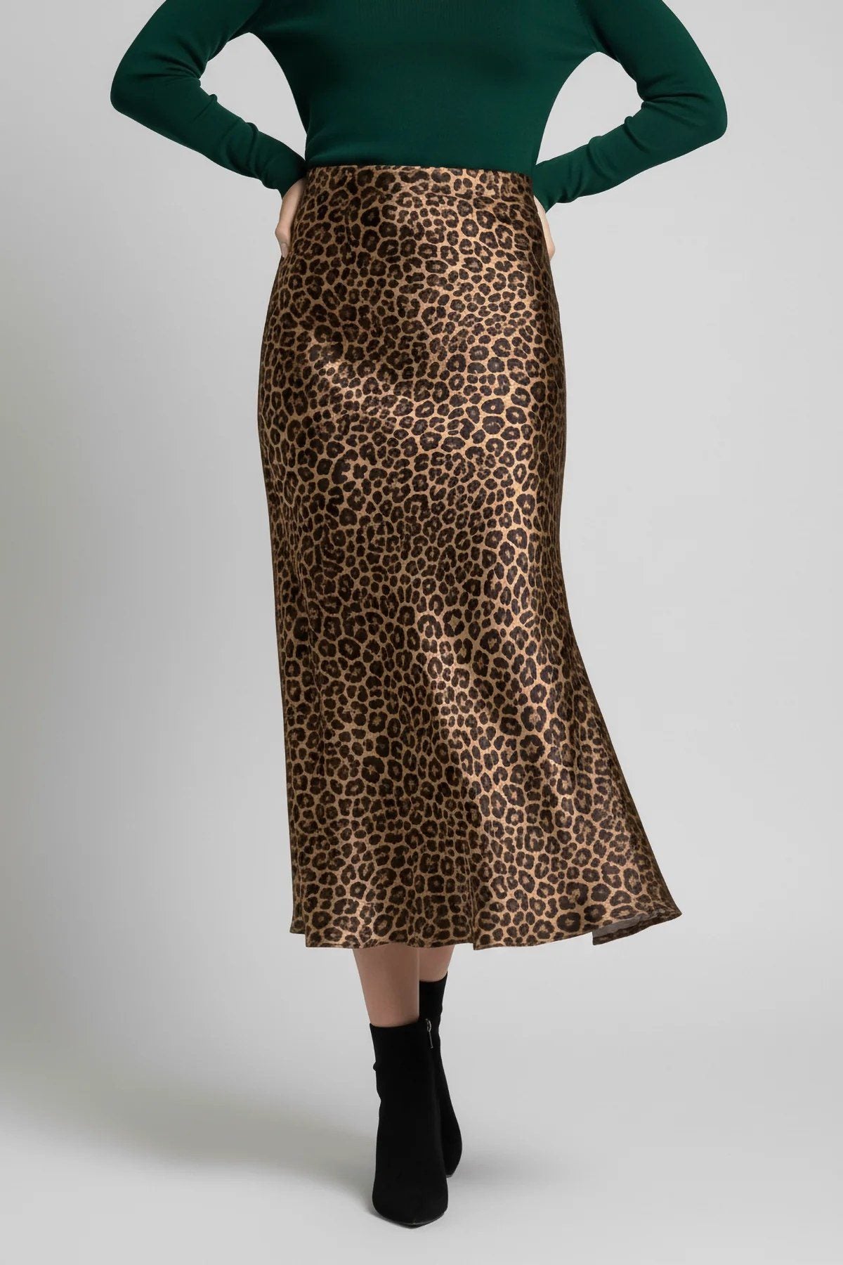 Leopardenmuster Midi-Rock