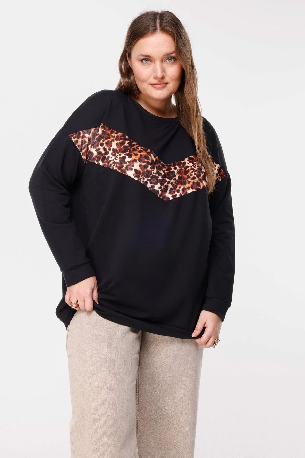 Sweatshirt mit Leopardenmuster