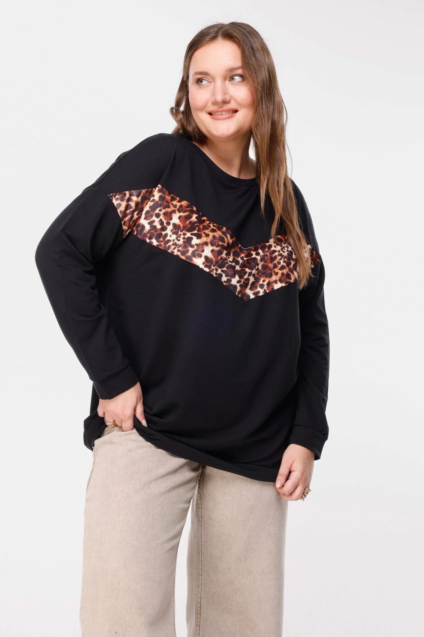 Sweatshirt mit Leopardenmuster