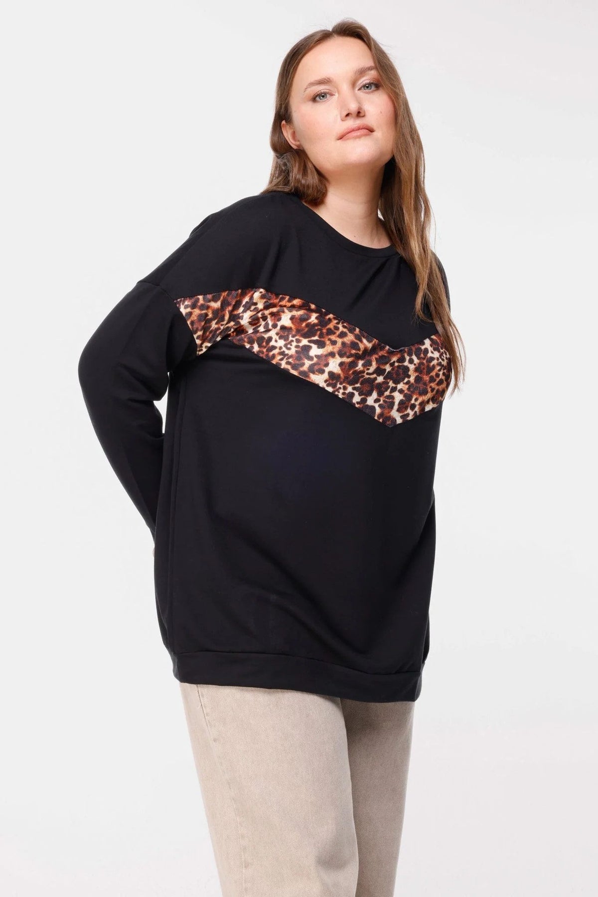 Sweatshirt mit Leopardenmuster