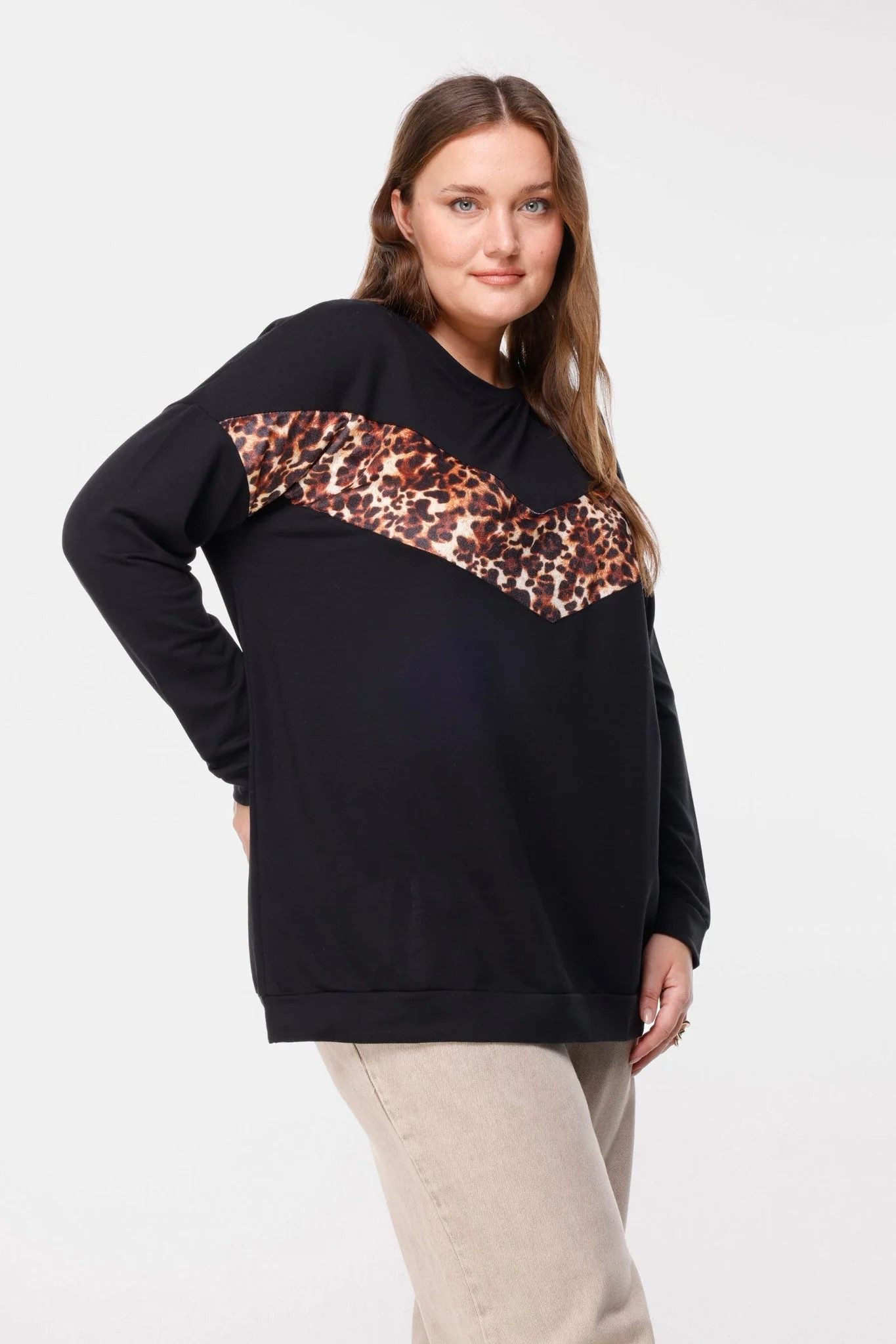 Sweatshirt mit Leopardenmuster