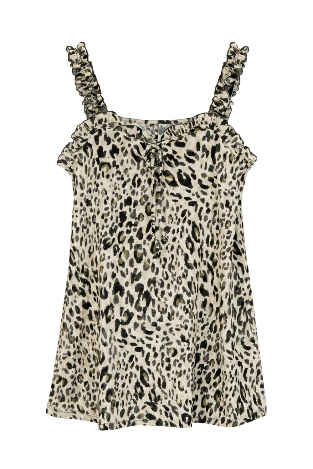 Leopardenmuster Rüschenträgershirt