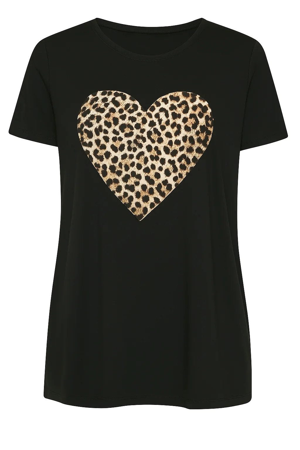 T-Shirt mit Leopardenherz-Print