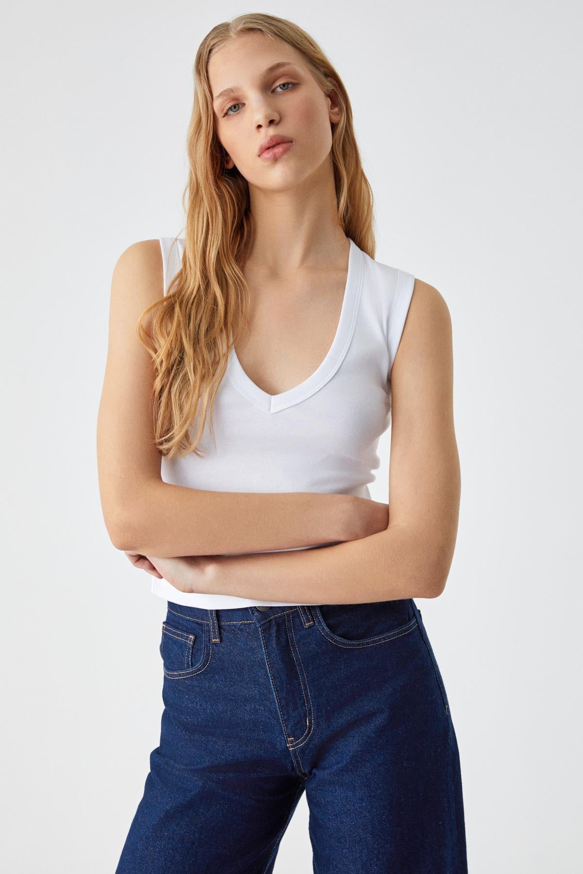 GRIMELANGE LESCOSA Damen Top mit V-Ausschnitt Weiß