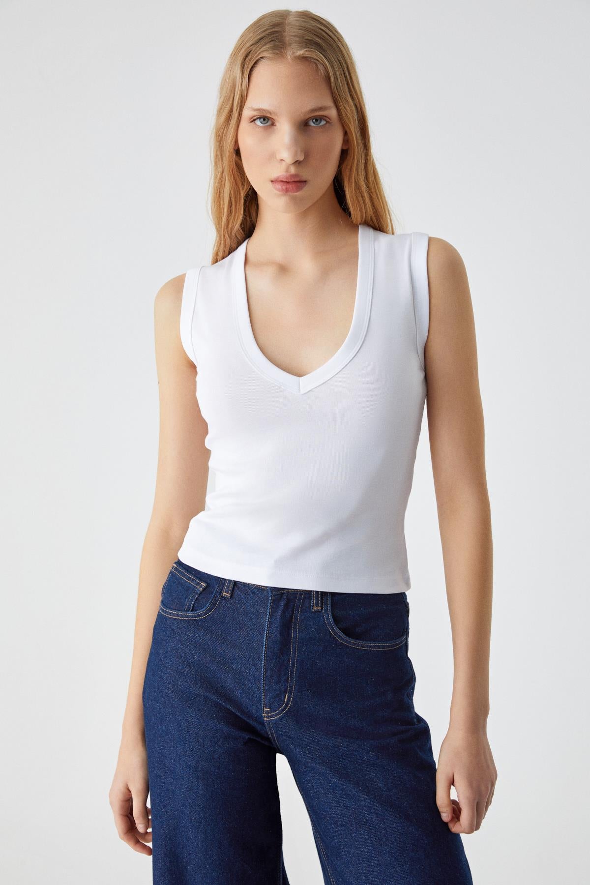GRIMELANGE LESCOSA Damen Top mit V-Ausschnitt Weiß