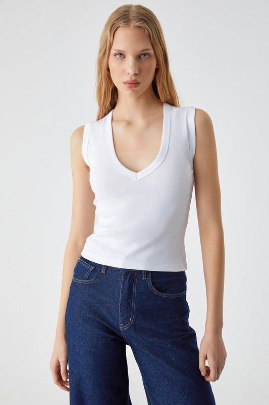 LESCOSA Damen Top mit V-Ausschnitt