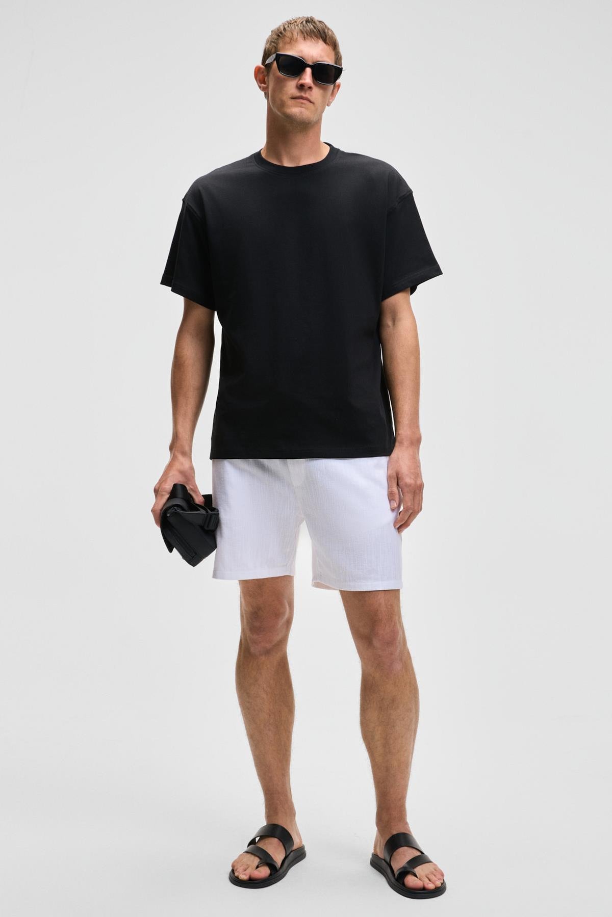 GRIMELANGE LEYTON Herren Leinenmix Shorts Weiß