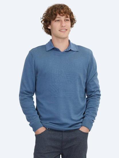 Hellblaues Strick-Sweatshirt
