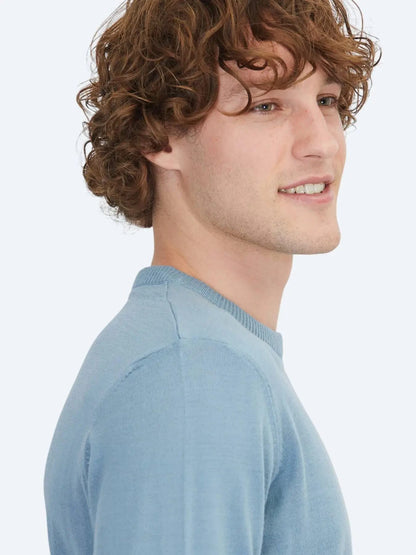Hellblaues Strick-Sweatshirt