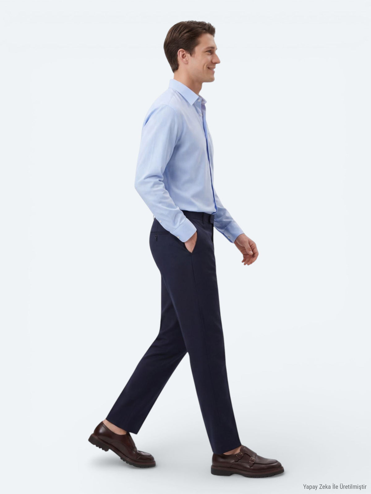Hellblaues Oversize Gewebe Casual Hemd