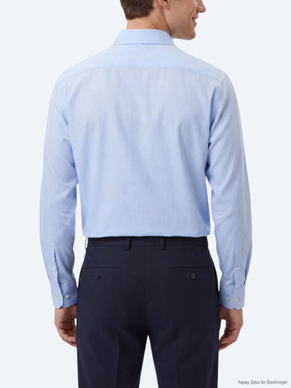 Hellblaues Oversize Gewebe Casual Hemd